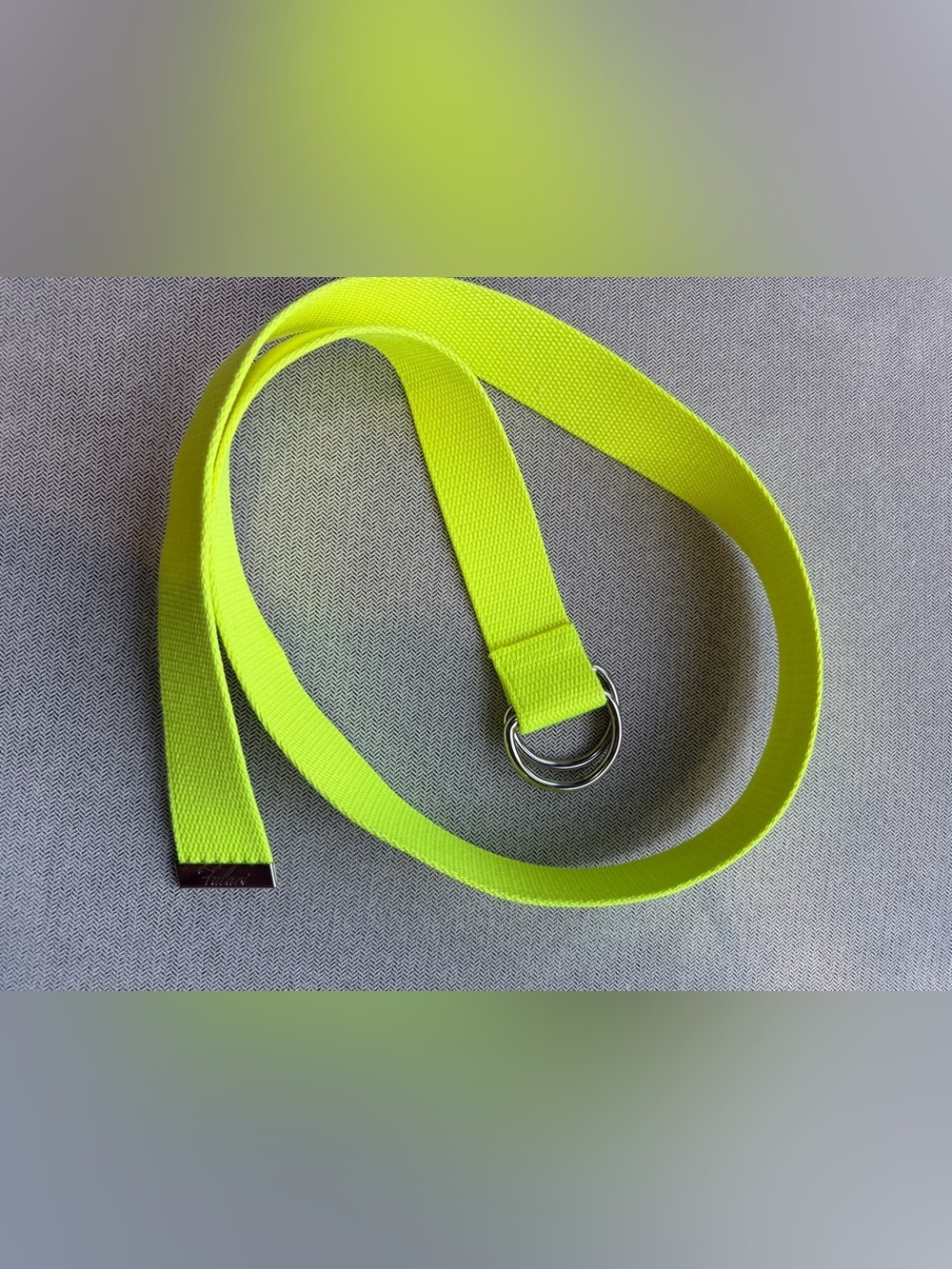 Falari Neon Yellow Double Ring Webbing Belt - Women Neon Yellow